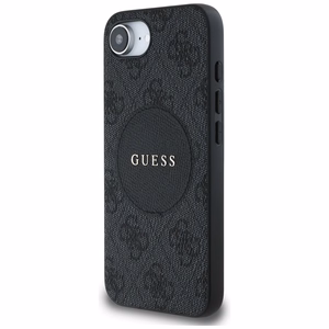 Guess HC MagSafe PU 4G Circle with Classic Logo Suojakuori iPhone 16e:lle - Musta