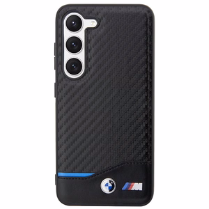 BMW Nahkainen Carbon Suojakuori Samsung Galaxy S23+:lle - musta