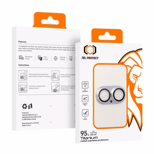 Tempered glass Tel Protect 95% AR+AF Full Metal Camera Protector on camera for Iphone 17 purple (camera island)