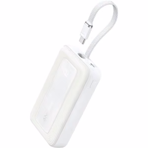 Anker-varavirtalähde sisäänrakennetulla USB-C-kaapelilla, 30 W, A1688H21, 10000 mAh, valkoinen