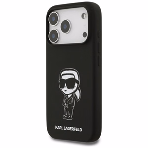 KARL LAGERFELD suojakuori iPhone 17 Pro MagSafe-yhteensopiva KLHMP17LSKIGROK (Silicone W/ KL Sketch & Logo) musta