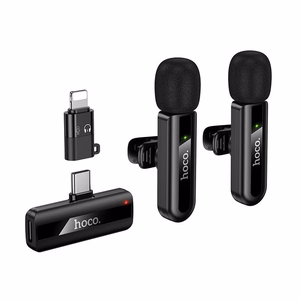 Langaton mikrofonisetti Hoco L20A, USB-C/Lightning, musta