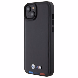 BMW BMHCP15M22PTDK iPhone 15 Plus 6.7" musta/musta Leather Stamp Tricolor