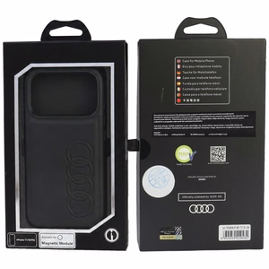 Audi TT -keinonahkasuojakuori laitteelle iPhone 18 Pro / 17 Pro, MagSafe-yhteensopiva – musta