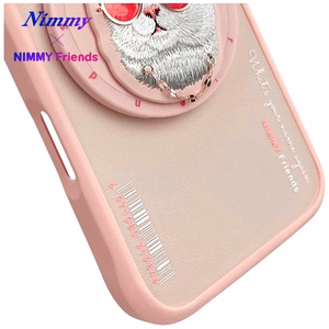Nimmy Glasses Cool Cat MagSafe Suojakuori iPhone 16:lle - vaaleanpunainen