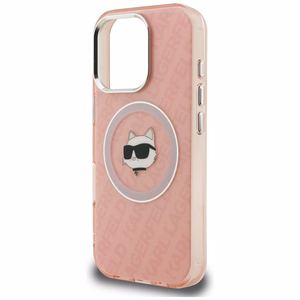 Karl Lagerfeld IML Choupette Head Logo MagSafe Suojakuori iPhone 16 Pro - vaaleanpunainen