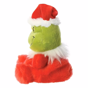 Grinch Palm Pals ympäristöystävällinen istuva pehmolelu joulupukin asussa, 13 cm