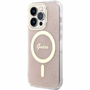 Guess GUHMP14LH4STP iPhone 14 Pro 6.1 vaaleanpunainen/vaaleanpunainen suojakuori 4G MagSafe