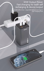 External battery Power Bank Dudao K65+ 65W 30000mAh black