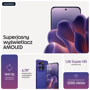 Motorola Edge 70 Fusion 5G smartphone, 17.2 cm (6.78″), Dual SIM, Android 16.0, USB-C, 12/256 GB, 7000 mAh, Violet