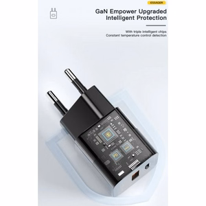 Charger Essager "GaN Square" Black 33W (PD / QC3.0)