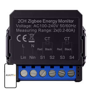 Avatto ZigBee Älykäs Kaksisuuntainen Energiamittari ZWPM16-2
