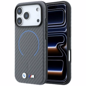 BMW M Carbon Printed Ring MagSafe -suojakuori iPhone 18 Pro / 17 Prolle – harmaa