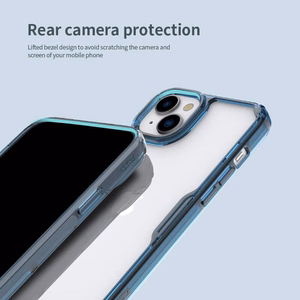 Nillkin Nature Pro TPU Suojakuori iPhone 15 Plus:lle läpinäkyvä sininen