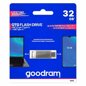 USB-muistitikku Goodram ODA3 32GB OTG USB 3.0 + Type-C