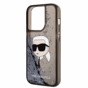 Karl Lagerfeld Glitter Karl's Head suojakuori iPhone 14 Pro Max:lle - musta
