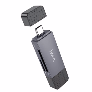 Hoco HB45 Muistikortinlukija USB-C/USB-A 2-in-1 USB2.0 Harmaa