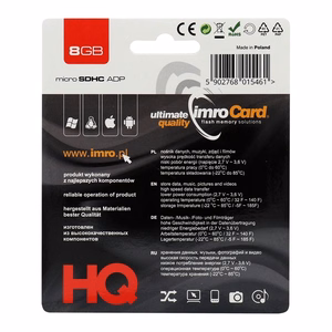 Imro muistikortti 8GB microSDHC cl. 4 + sovitin