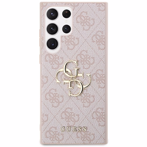 Guess GUHCS23L4GMGPI S23 Ultra S918 vaaleanpunainen/vaaleanpunainen kovakuori 4G Big Metal Logo