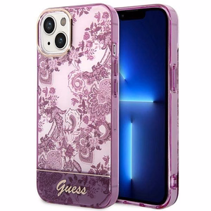 Guess GUHCP14MHGPLHF iPhone 14 Plus 6.7" fuksia/fuksia kotelo Porcelain Collection -mallisto