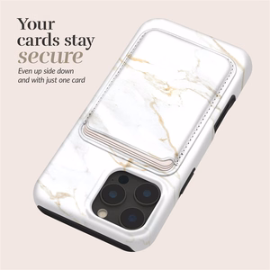 MIO White Marble Magsafe Suojakuori kortinpidikkeellä
