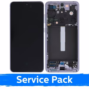 LCD Display Compatible With Samsung G990 S21 FE 5G With Frame / Lavender / (Service Pack)