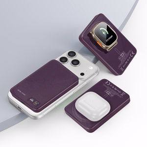 Blavec BJ-04 10000 mAh ohut magneettinen MagSafe-varavirtalähde, 13,5 mm, USB-C, 22,5 W, 3-in-1 (PBBJ04-MC5P) (väri: violetti)