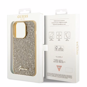 Guess Disco Metal Script -suojakuori iPhone 14 Pro Maxille - kultainen