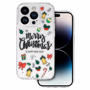 TEL PROTECT Joulu Suojakuori iPhone 13 Pro:lle Design 3 läpinäkyvä