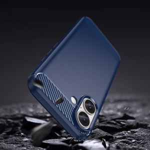 Carbon Case Suojakuori iPhone 16 Plus:lle - Sininen