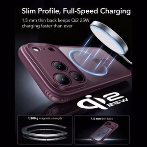 ESR Classic Hybrid MagSafe suojakuori malleille iPhone 18 Pro Max / 17 Pro Max, tumma kirsikanvärinen