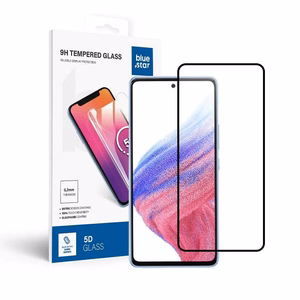 Suojalasi Blue Star - SAMSUNG A53 5G koko näytön (täysliimaus, kehyksellä, pienikokoinen) - musta
