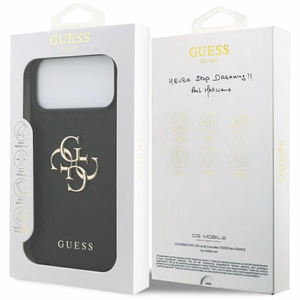 Guess Grained Big 4G & Classic Logo Suojakuori iPhone 17 Pro Maxille - musta