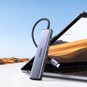 Adapter Ugreen "2-in-1" Silver (Input: Type-C / Ouput: 4-USB)