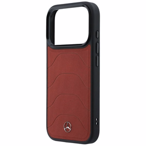 Mercedes Leather Mesh with Bow Line MagSafe -suojakuori iPhone 17 Pro Max -mallille, punainen