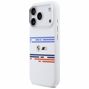 BMW M Silicon Horizontal Line MagSafe Suojakuori iPhone 17 Prolle - Valkoinen