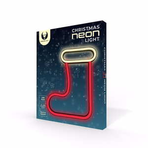 Neon LED CHRISTMAS SOCK white red FLNE23 Forever Light