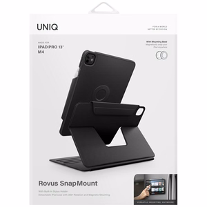 Uniq Rovus Snapmount Magneettinen 360 pyörivä irrotettava Suojakuori iPad Pro 13 2024 (7. sukupolvi) - musta