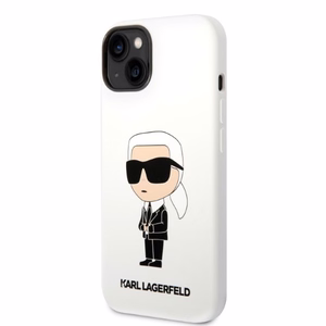 Karl Lagerfeld KLHCP14MSNIKBCH iPhone 14 Plus 6.7" kovakuori valkoinen/valkoinen Silicone Ikonik