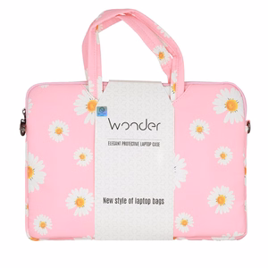 Wonder Briefcase Laptop 15-16 inches pink daisies