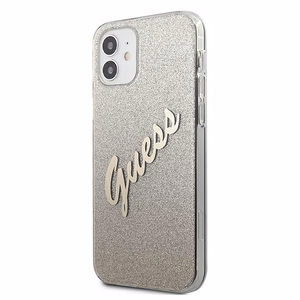 Guess GUHCP12SPCUGLSGO iPhone 12 mini 5.4" kultainen/kultainen kovakotelo Glitter Gradientti Script
