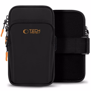 Tech-Protect M7 Universal Sport Armband Suojakuori - Musta ja Oranssi
