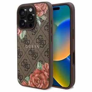 Guess GUHMP16XP4ROPEMCW iPhone 16 Pro Max 6.9" Ruskea/Ruskea Kova Suojakuori 4G Flowers Print MagSafe