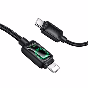 Hoco U146 Kaapeli LCD-näytöllä USB-C – Lightning PD 30W 1.2m musta