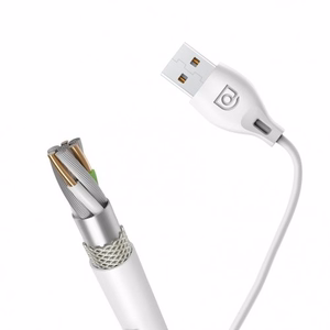 Dudao USB / Lightning -kaapeli 2.1A 2m valkoinen (L4L 2m white)