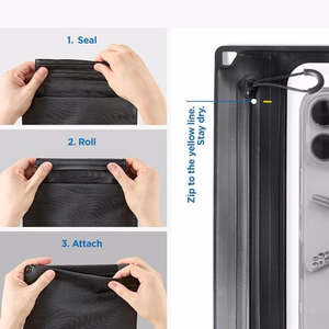 Spigen A640 universal vedenkestävä laukku olkahihnalla musta