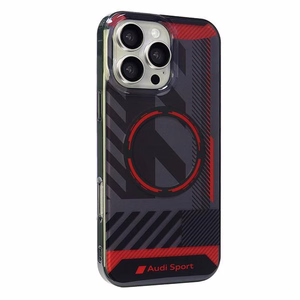 Audi IML Sport MagSafe iPhone 16 Pro Max 6.9" Musta/Musta Kova Suojakuori AUS-IMLMIP16PM-RSQ/D2-BK