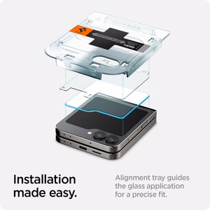 Spigen Karkaistu lasi Glas.tR EZ Fit 2 kpl Galaxy Z Flip 6 - läpinäkyvä