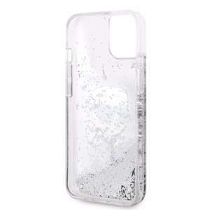 Karl Lagerfeld KLHCP14MLNKHCH iPhone 14 Plus 6.7" hopeinen/hopeinen kovakuori Glitter Karl Head