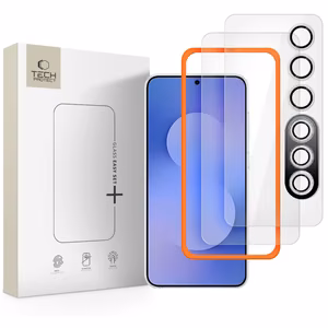 Tech-Protect Easy Set+ 3 kpl Karkaistu lasi Samsung Galaxy S25 FE:lle - läpinäkyvä